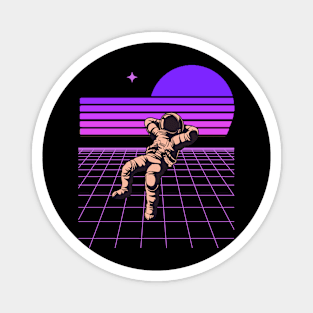 Neon 80s Retro Spaceman Design Magnet